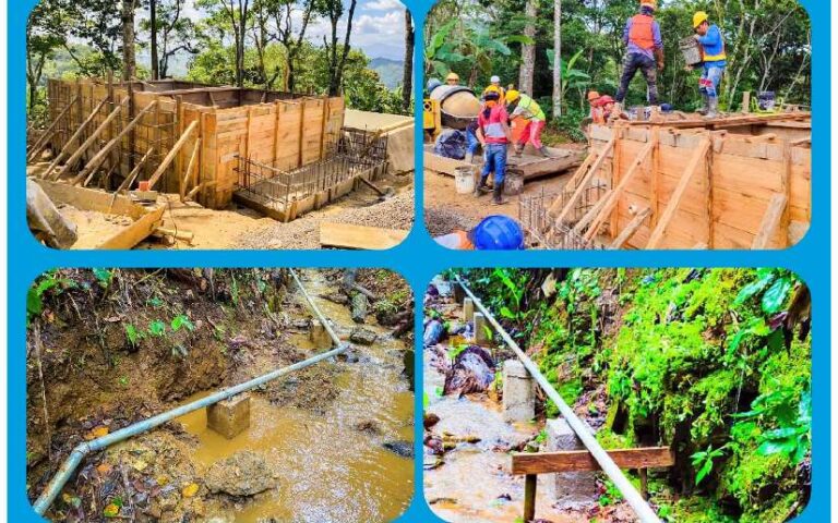 Construcción del sistema de agua potable en la comunidad El Naranjo alcanza el 58% de avance