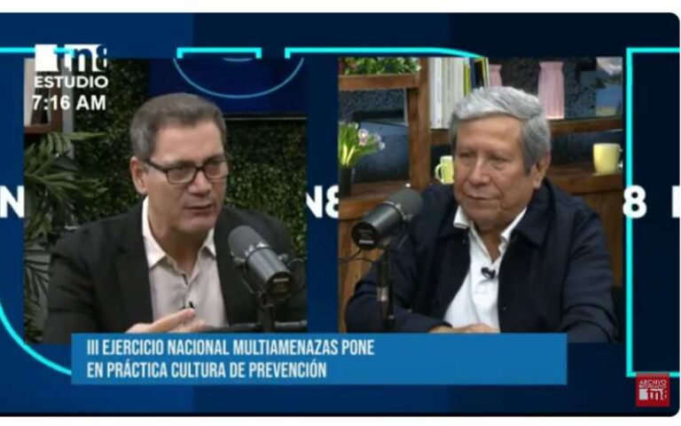 Entrevista al Doctor Guillermo González Ministro Director del SINAPRED en Estudio TN8