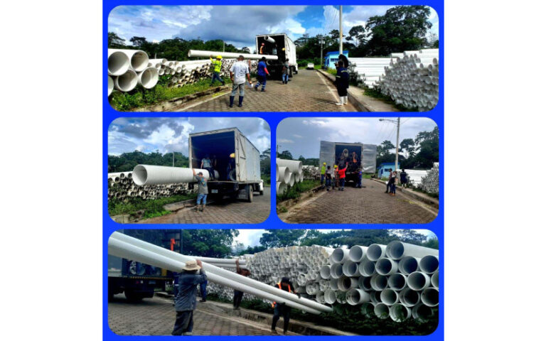 Enacal recibe lote de tuberías y materiales para ampliar sistema de saneamiento en Nicaragua