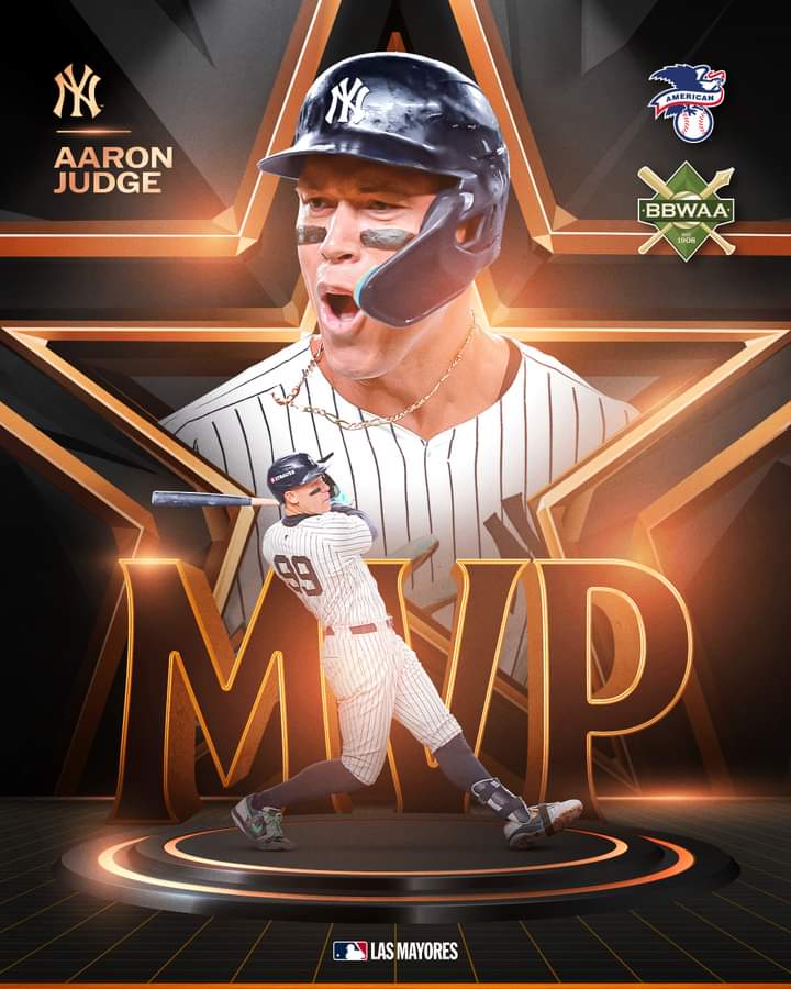 Aaron Judge es el MVP de la Liga Americana