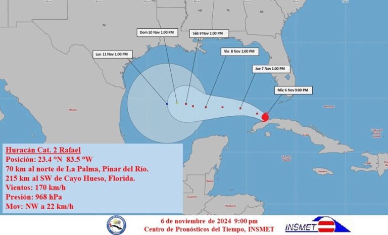 Huracán Rafael se aleja de Cuba, pero las lluvias siguen impactando