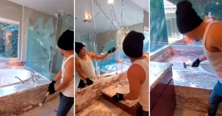 Destruyen baño que construyeron por no recibir el pago