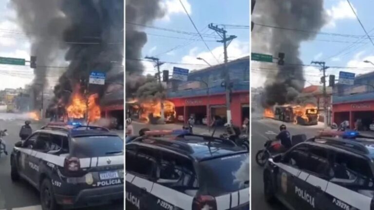Una enorme explosión se registró en Sao Paulo, Brasil, luego de que un autobús de transporte público se incendió y se estrelló.