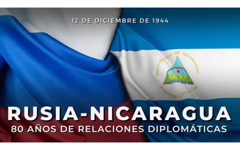 Cancillería de Rusia destaca en redes sociales los 80 años de relaciones diplomáticas con Nicaragua