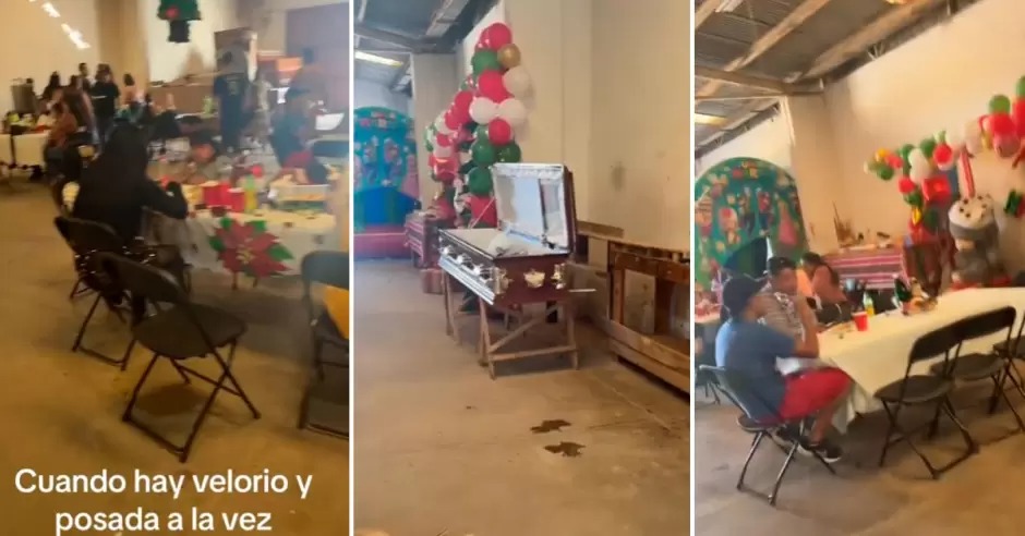 ataúd es utilizado como hielera durante celebración navideña