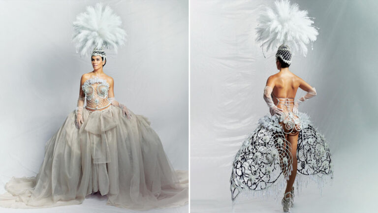 Presentadora luce vestido elaborado con leche materna