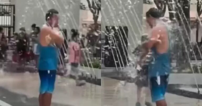 No tiene agua en su casa y se baña en pileta pública