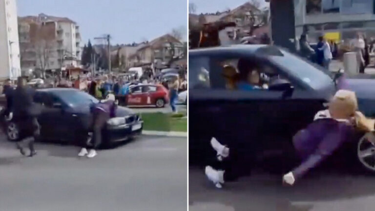 Conductor atropella a tres personas en una marcha en Belgrado