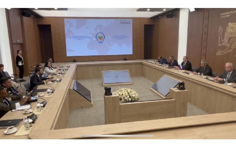 Delegación del Gobierno de Nicaragua en reunión con el Secretario del Consejo de Seguridad de Rusia