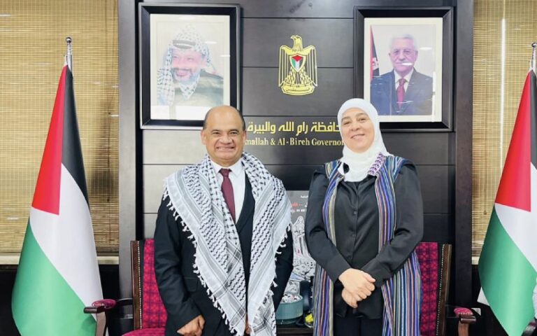 Embajador de Nicaragua sostiene encuentro con Gobernadora de Palestina