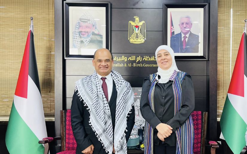 Embajador de Nicaragua sostiene encuentro con Gobernadora de Palestina