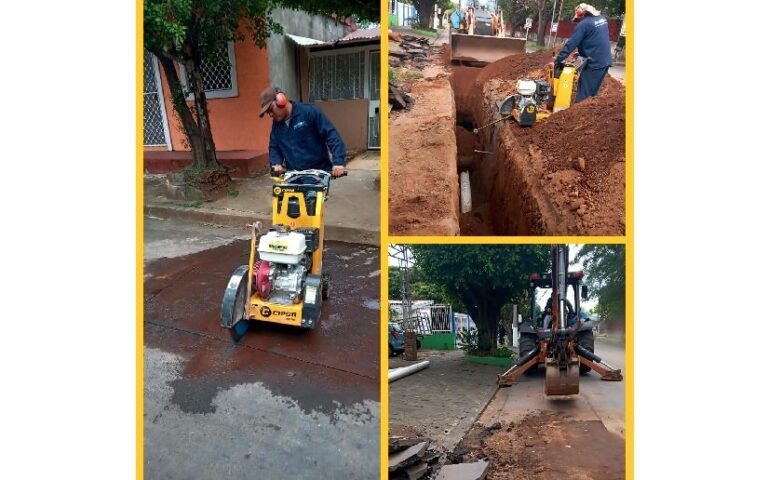 Enacal avanza en un 90% en la ampliación y mejoramiento del sistema de saneamiento en el barrio Belmonte