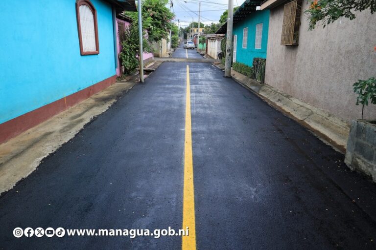Alcaldía de Managua inaugura 10 nuevas cuadras pavimentadas en Las Américas I