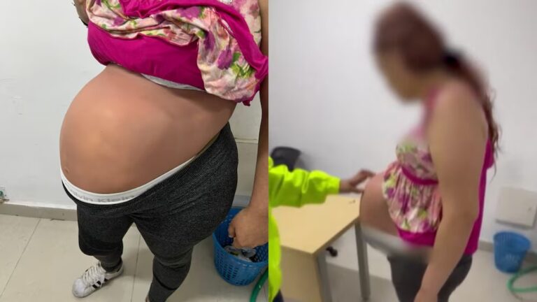 Arrestan a mujer que finge embarazo para traficar cocaína