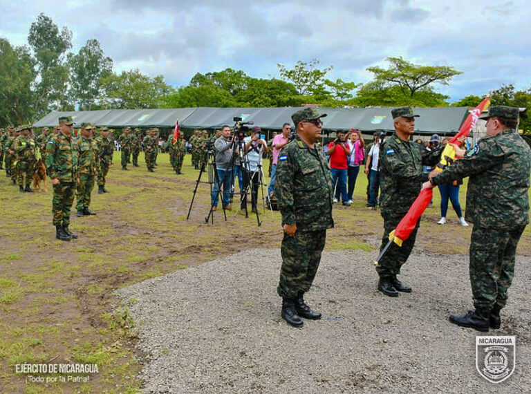 Ejército de Nicaragua realiza acto de traspaso de mando del Quinto Comando Militar Regional