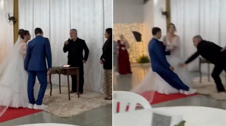 Novio se desmaya en medio del altar