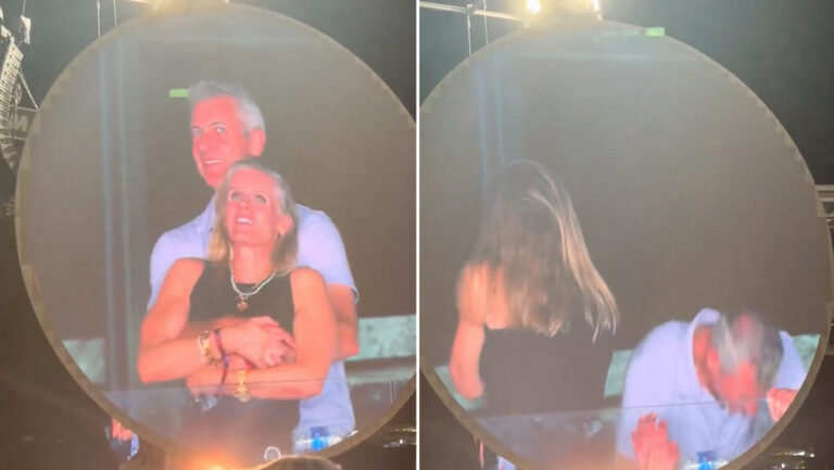 Las redes sociales han estallado luego de la divulgación de un video captado por la "cámara de besos" en un concierto de la banda británica Coldplay.