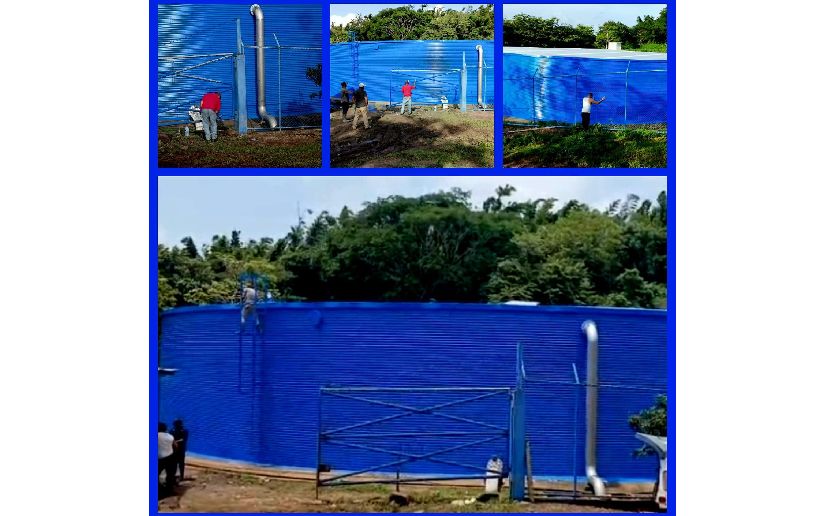 Enacal trabaja en la rehabilitación del principal tanque de almacenamiento de agua en la ciudad de Boaco
