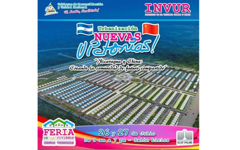 INVUR invita a las familias nicaragüenses a la Feria de la “Urbanización Nuevas Victorias”