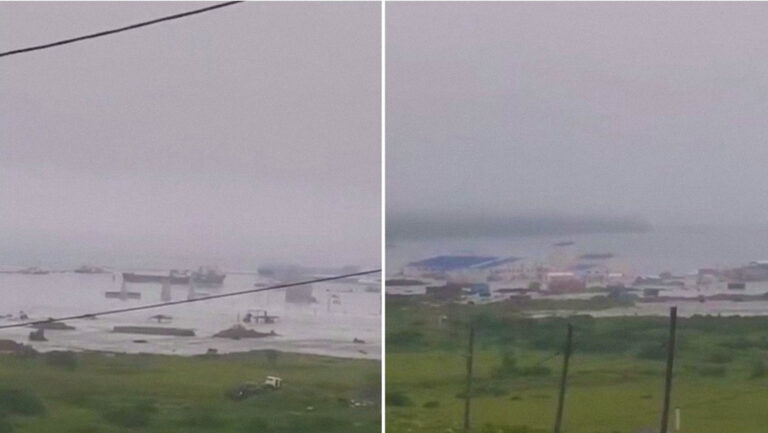 Olas gigantes se registran en las Islas Kuriles del Norte