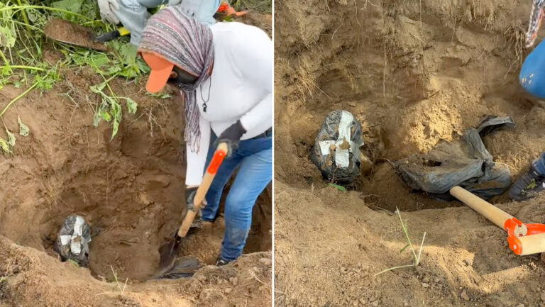 Descubren fosa clandestina en México con bolsas con restos humanos