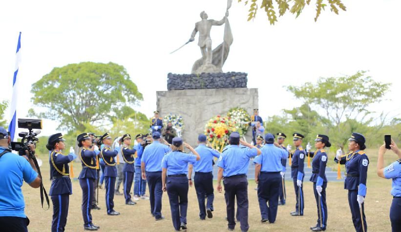 Mandos y funcionarios del Ministerio del Interior y de la Policía Nacional de Nicaragua conmemoraron este 7 de septiembre.