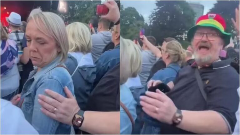 Hombre confunde con otra mujer a su esposa en un recital