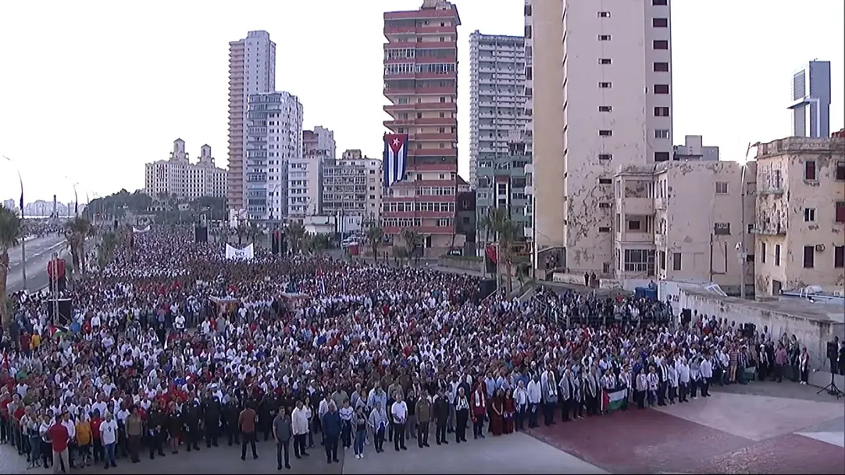 Cubanos se movilizan en solidaridad con Palestina