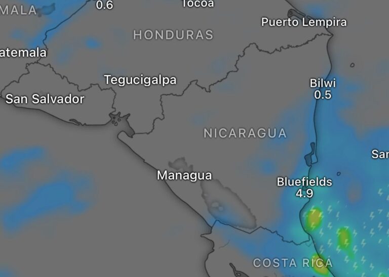 Ambiente caluroso y vientos moderados en Nicaragua