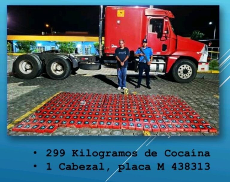 Policía Nacional incauta 299 kg. de cocaína en Estelí