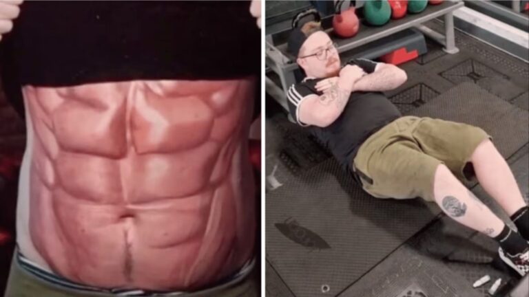 Se tatúa el abdomen para no ir al gym