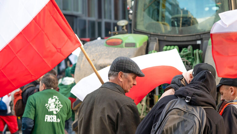 agricultores polacos protestan.
