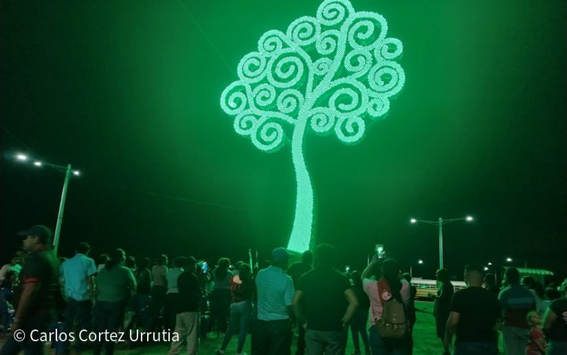 Encienden Árbol de la Vida en Rotonda Chilamatillo, Tipitapa