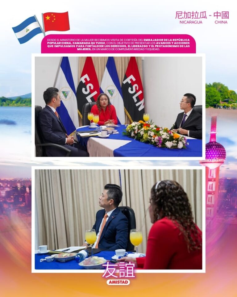 Ministerio de la Mujer presenta logros en derechos femeninos al Embajador de la República Popular China