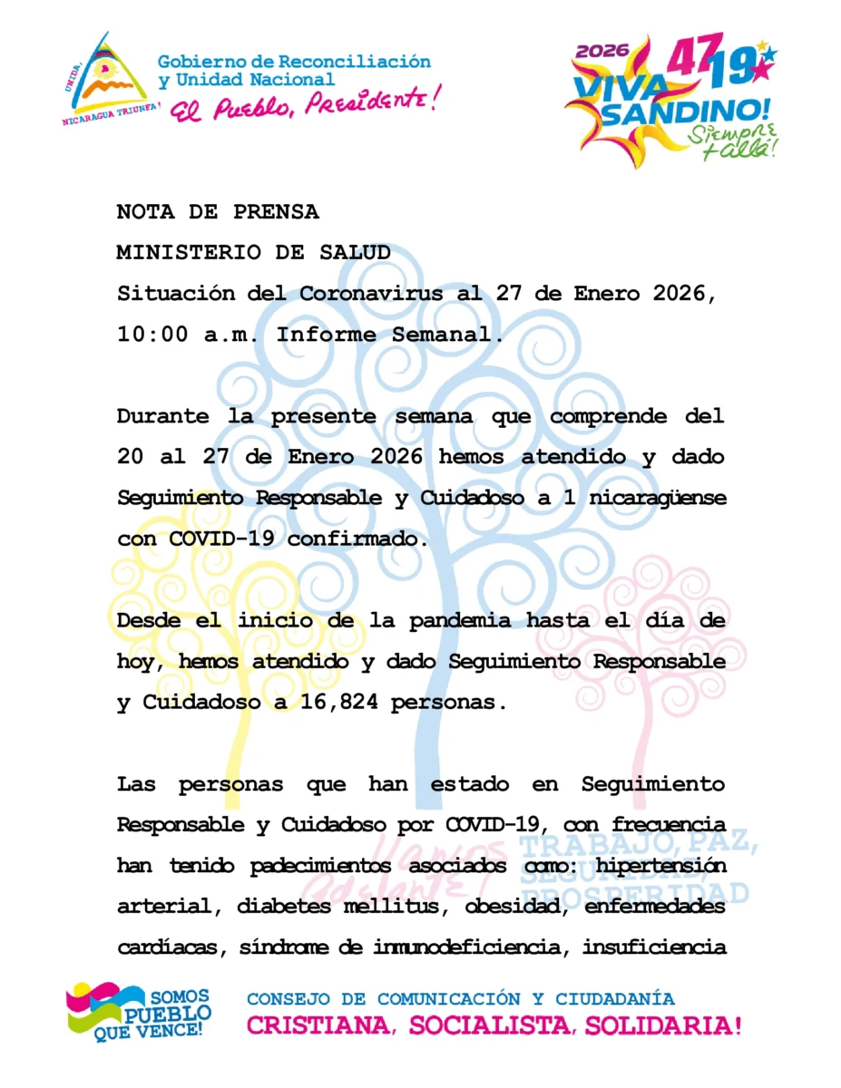 Brindan atención a un caso confirmado de COVID-19