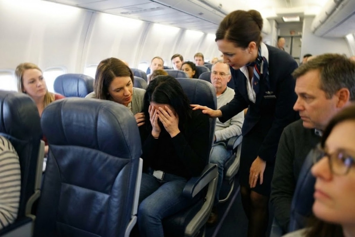Creadora de contenido entra en pánico durante un vuelo