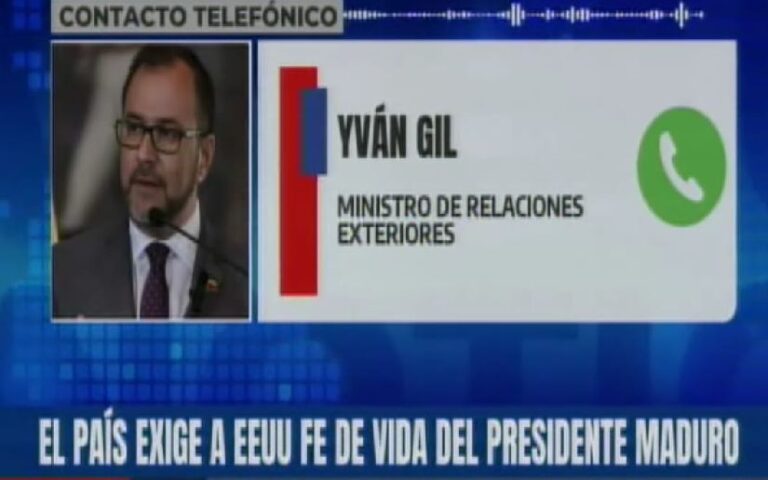 Declaraciones del Ministro para Relaciones Exteriores de la República Bolivariana de Venezuela, Yván Gil