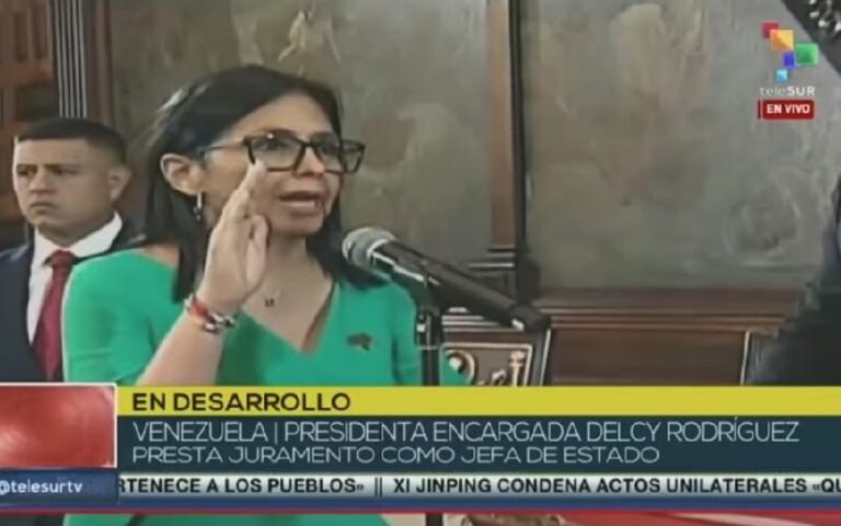 Juramentan a Delcy Rodríguez como presidenta encargada de la República Bolivariana de Venezuela