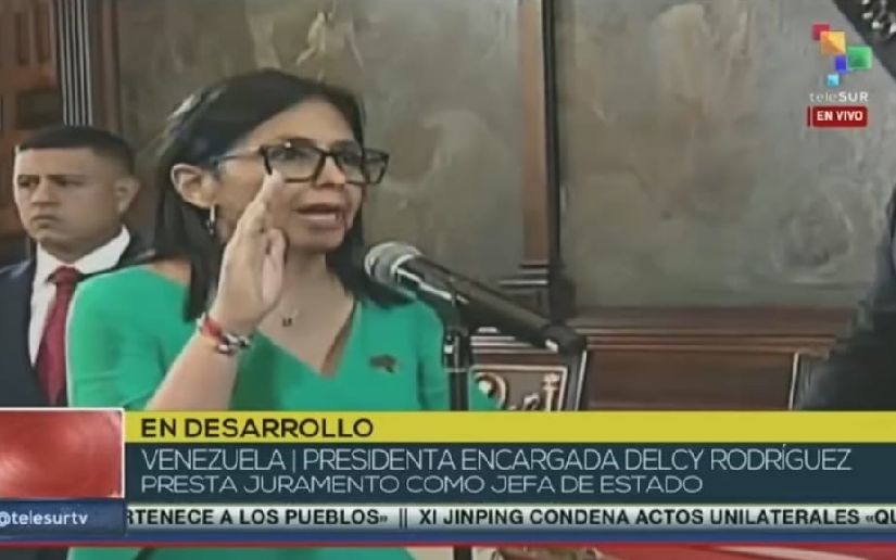 Juramentan a Delcy Rodríguez como presidenta encargada de la República Bolivariana de Venezuela