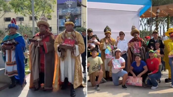 Policías se visten de Reyes Magos y se hacen virales