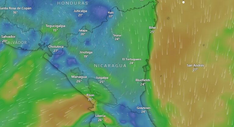 Nicaragua con fuertes vientos y ambiente poco caluroso