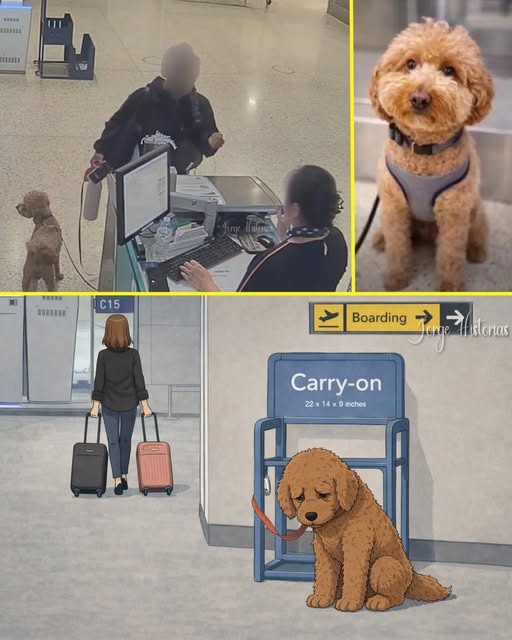 Dejó tirado a su perro para no perder su vuelo