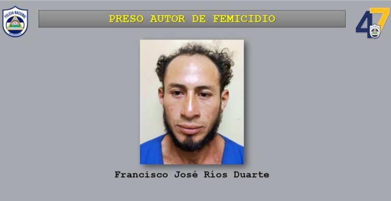 Francisco José Ríos Duarte, de 30 años, es detenido por la Policía Nacional en Telica por el homicidio de Maricela Gertrudis Duarte García.