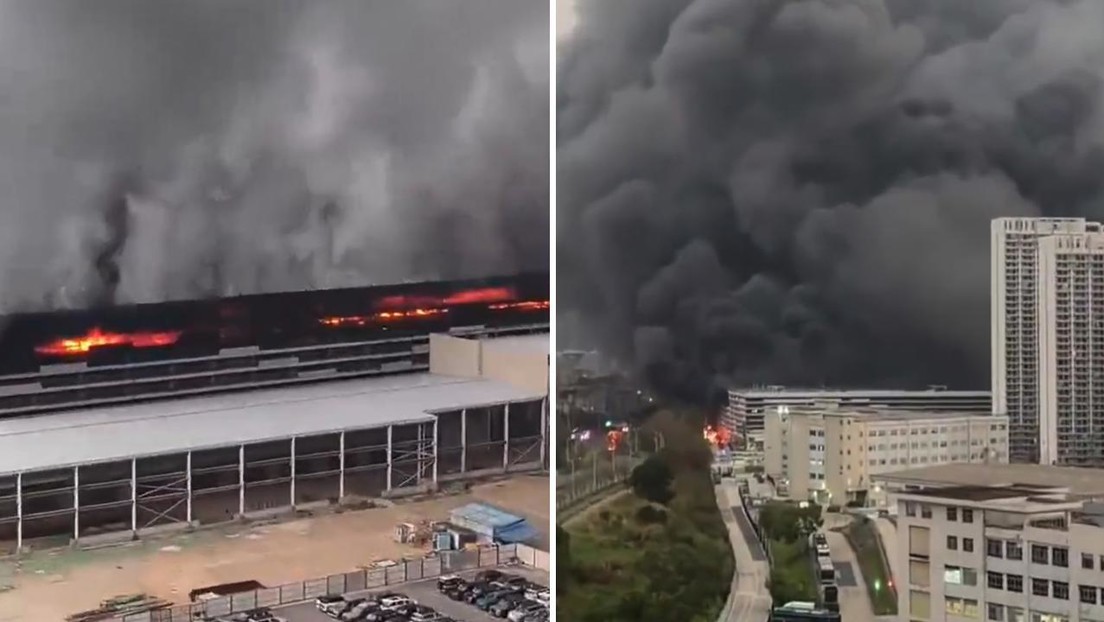 Incendio en una fábrica de vehículos en China