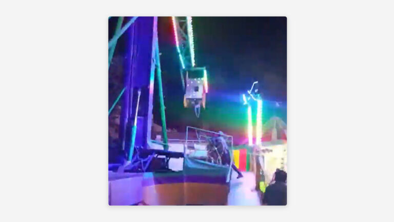 Joven casi pierde la vida al caer de juego mecánico en México