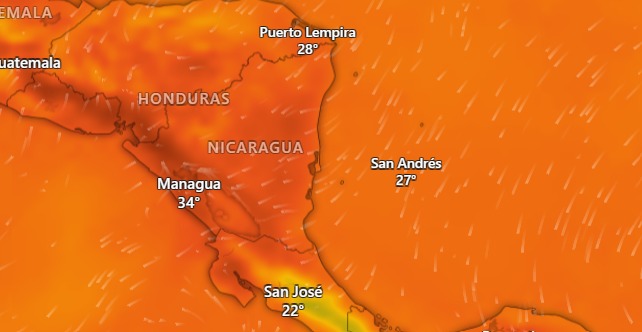 Nicaragua registra temperaturas de hasta 39 grados