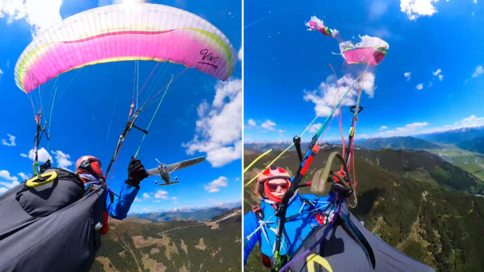 Avioneta choca con parapente en Austria