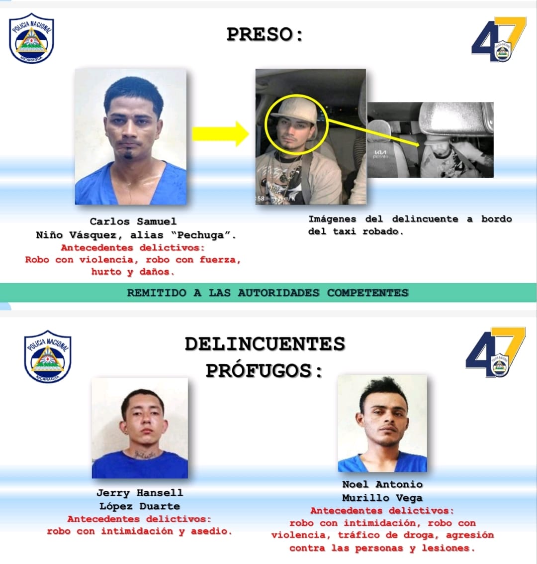 Capturan a uno de los tres asaltantes de un taxista