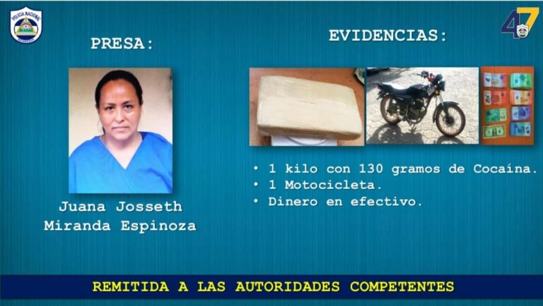 Incautan 1 kilo con 130 gramos de cocaína en Tipitapa