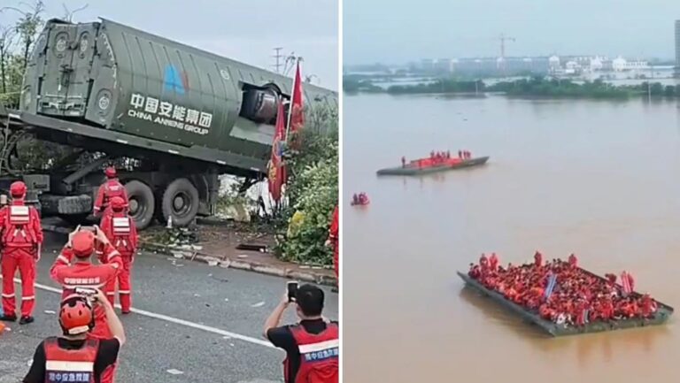 China usa puentes flotantes para evacuar a 6,000 personas